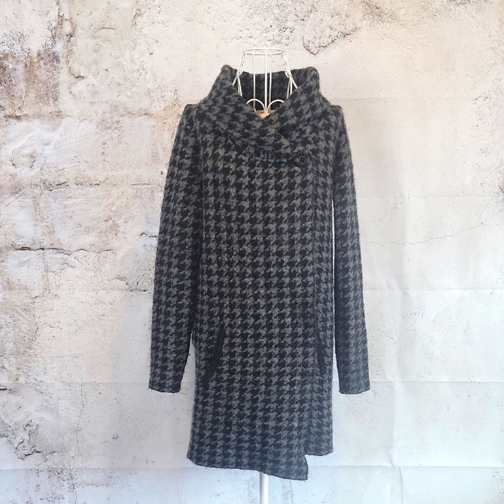 Max Studio Wrap Cardigan Sweater - Black & Grey Womens Size S